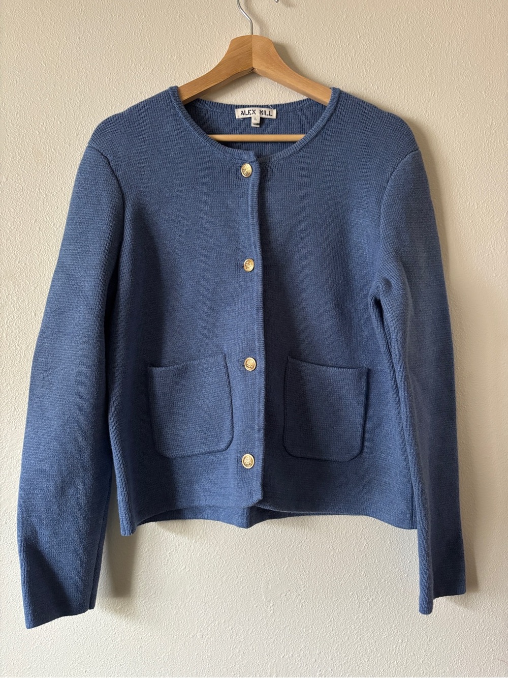 Alex Mill Paris Sweater Jacket Cardigan Blue Size Large